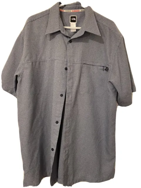 MENS THE NORTH Face Tekware Technology SS Button Front Shirt Sz XLARGE  Pocket $15.99 - PicClick