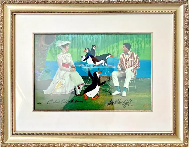 ⭕ Disney Cel Tea Time with Mary Poppins Signed Julie Andrews Dick Van Dyke ⭕ Disney Cel Tea Time with Mary Poppins Signed Julie Andrews Dick Van Dyke