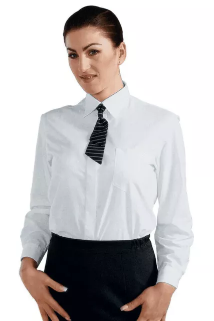 CAMICIA BIANCA DONNA TG S MANICA LUNGA MISTOPOLY adatta scuola profession.