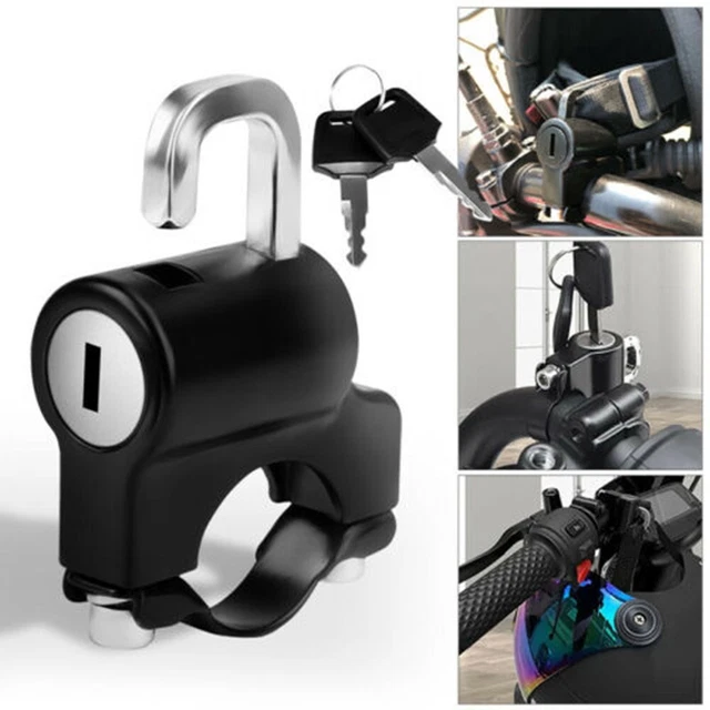Motorcycle Helmet Lock W/ 2X Key For Handlebar 7/8 22-28mm Tube Bar Motorbike