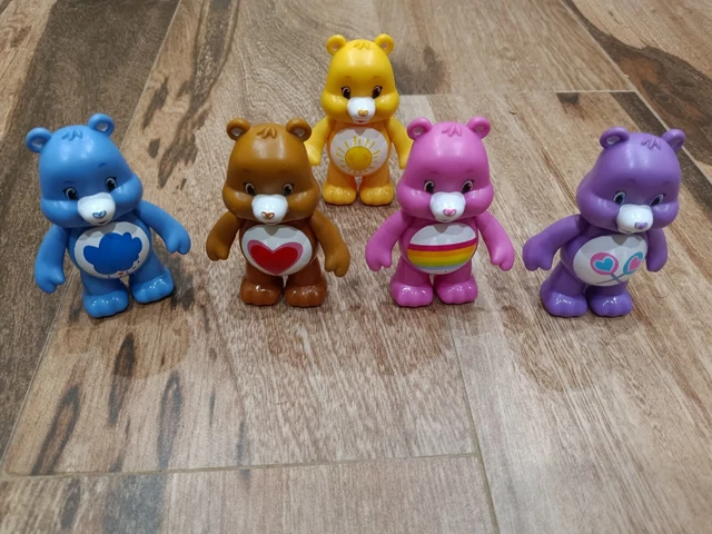Vintage Care Bears TCFC PVC Cake Toppers Figures Figurines Movable Arms Lot Of 5