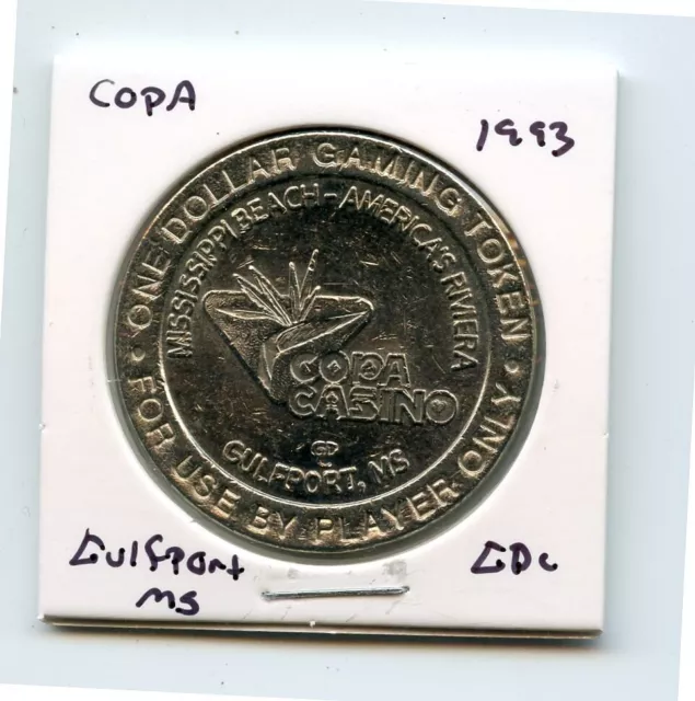 1.00 Token from the Copa Casino Gulfport Mississippi GDC 1993