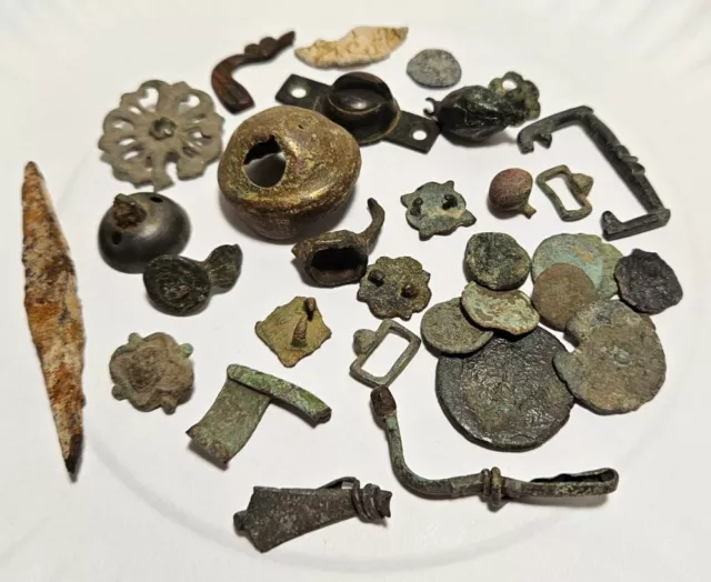 Ancient Roman Medieval Artifacts Coins Metal Detecting Finds Job Lot Relics BB