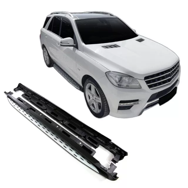 Pedane Laterali Sottoporta Antiscivolo Alluminio Mercedes Ml W166 11-15 Amg