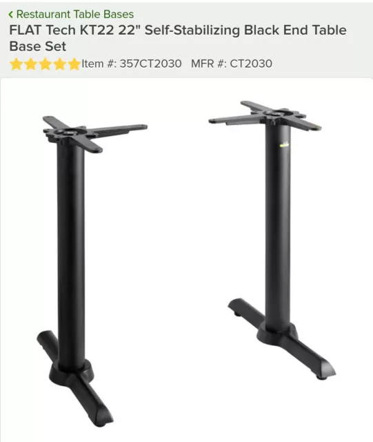 TABLE BASE for Restaurant. FLAT TECH* KT22 22" Self-Stabilizing / NO WOBBLE
