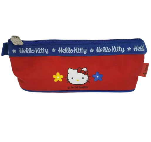 Vintage 1996 Sanrio Hello Kitty Red Zippered Storage Case Pencil / Travel Pouch