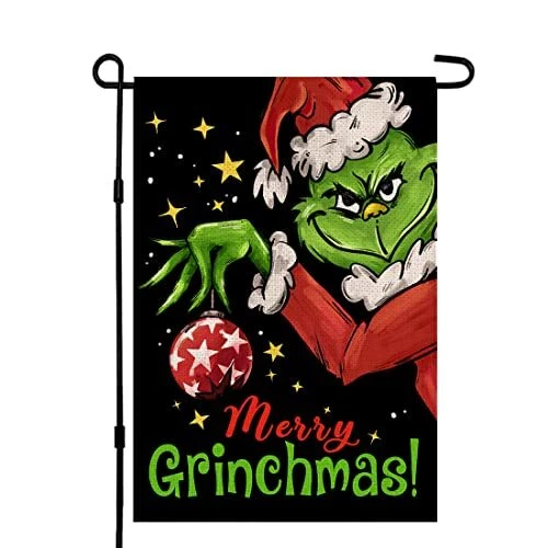 Christmas Winter Garden Flag Burlap Double Sided Vertical 12×18 Inch 12" X 18"