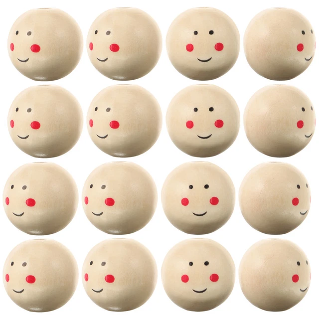 20 Pcs Wooden Beads Bulk Loose Natural Macrame Craft Scattered