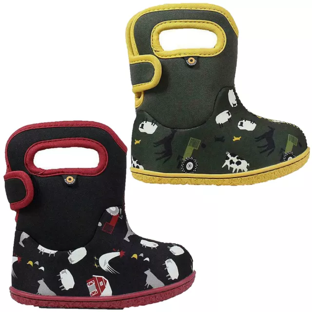 Garçons Bottes Caoutchouc Bogs Imperméable Bottes Doublé Chaud Enfants Bébé