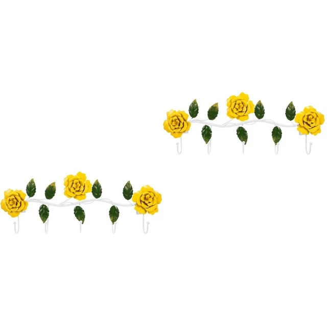 2 un. llaves montadas en pared ganchos estante con forma de flor ganchos colgantes hogar baño