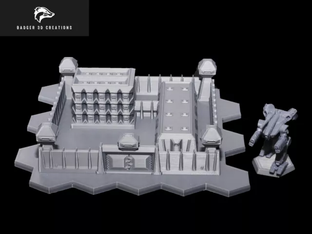3D Printed Military Compound for Battletech - 6mm Scale