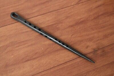 Vtg blacksmith hand forged iron spike fid spiral sailing boating tool 5.6"