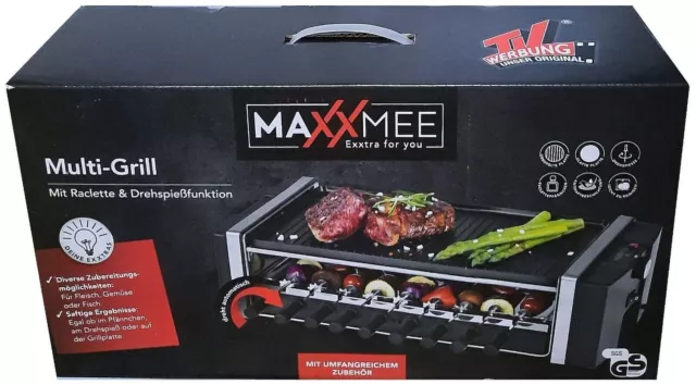 MAXXMEE Multi-Grill Raclette- und Barbecuegrill Grill Tischgrill Balkongrill