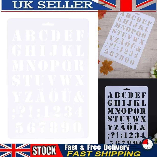 Uk Lettering LETTERING STENCIL LETTER Alphabet Stencils Painting Paper Craft Number ...