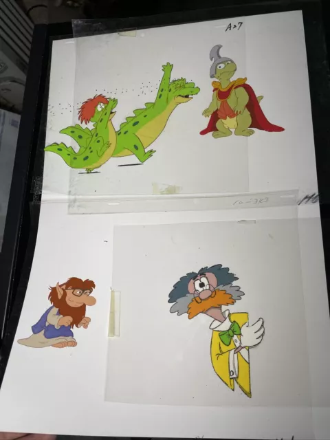 MUPPET BABIES animation cel Vintage Cartoons Background Disney Art 80's Lot I14