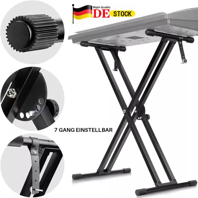 Profi Keyboardständer Keyboard Stativ Stand Piano Ständer doppelstrebig NEU