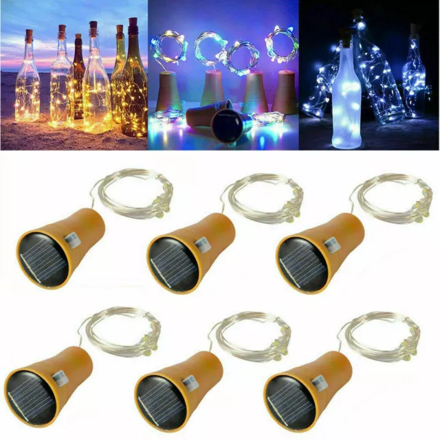 8-20 LED Solar Weinflasche Kork String Light Nacht Fairy Party Licht Lampe Dekor