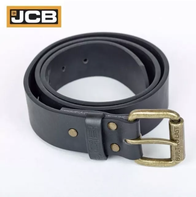 Jcb Genuine Mens Leather Lined Belt Real Leather Mens Belt Work Belt Black Brown