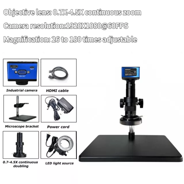 1080P Industry High-precision Microscope HDMI Camera USB Digital Laboratory Tool