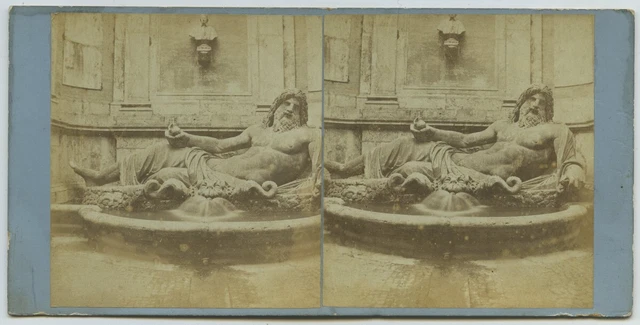 Photo Stéréo Vintage 1902 - Musée Du Vatican, Statue Lacoon - Italie