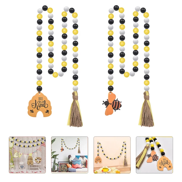 2 stücke hängende ornamente quaste holzperlen dekoration anhänger (sortierte