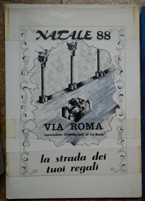 NATALE 1988 DISEGNO TAVOLA ORIGINALE TORINO, VIA ROMA SU CARTONCINO 25,5x36,5 cm