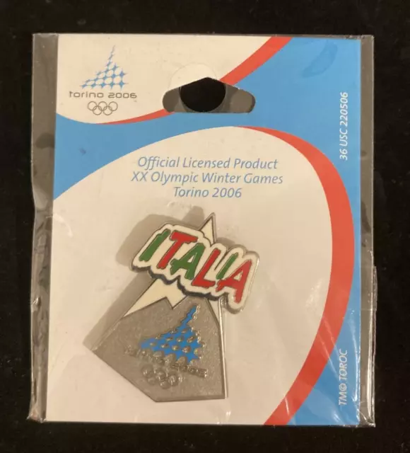 New Official Torino 2006 Olympic Winter Games Skiing ITALIA Mountain Pin