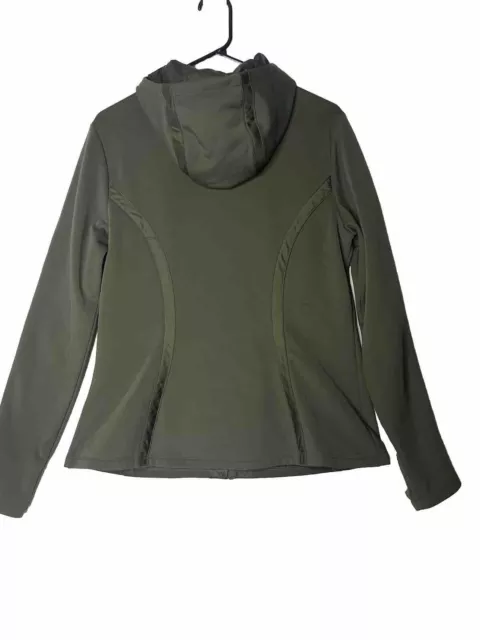 Athleta Full Zip Hunter Green Verbier Softshell Fleece Jacket Size Medium Women 2