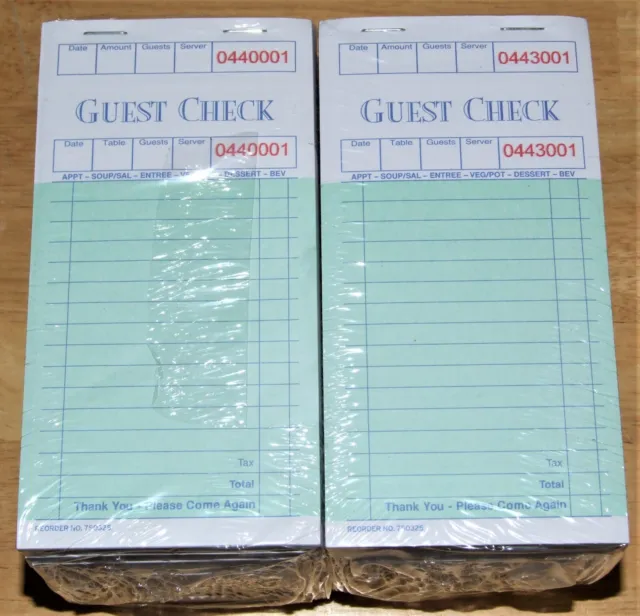 Methdic Guest Checks Waitress Notepad for Restaurants 20 Books/1000 Checks