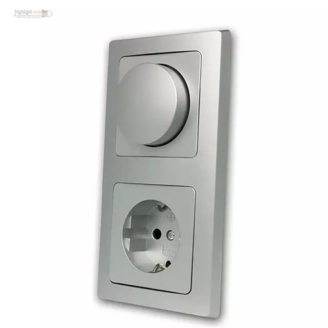 Delphi Variateur LED Avec Prise de Protection Combinaison Argent 230V ~ Up Cadre