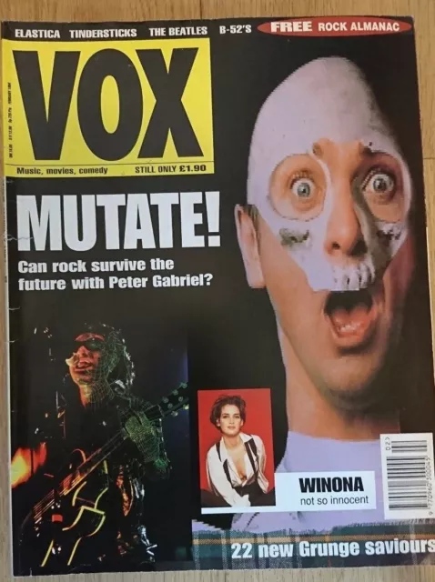 VOX Magazine February 1994 (Peter Gabriel, Winona Ryder, Elastica)