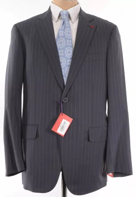 ISAIA NWT Suit Size 44R In Gray W/ Gray Stripes 160s Wool Base S