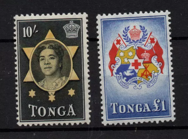 Tonga QEII 1953 10/- & £1 mint LHM SG113-114 WS36477