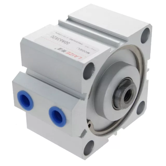 SDA 63mm Bore Thin Type Pneumatic Air Cylinder 20mm Stroke Double Acting Compact