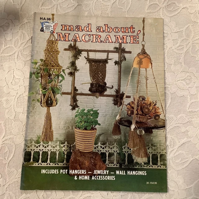 1 Colección 1975 Mad about Macrame Craft 16 Páginas Revista HA-36 Hippie Boho