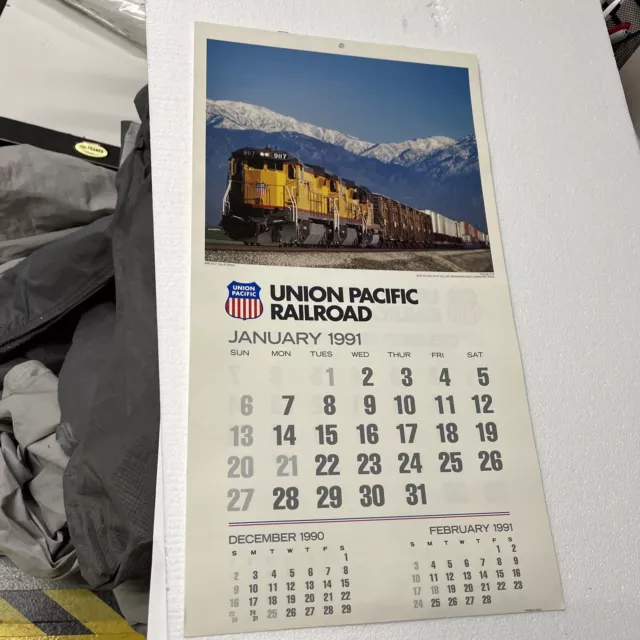 Vintage 1991 Union Pacific Railroad Wall Calendar