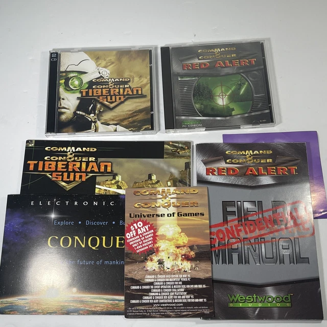 COMMAND CONQUER 1 Red Alert Tiberian Sun Firestorm PC Video Game 