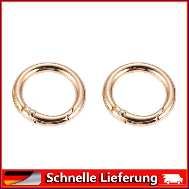 2 piezas 2 cm círculo metálico anillos gatillo hágalo usted mismo accesorios aleación para bolsa (oro)