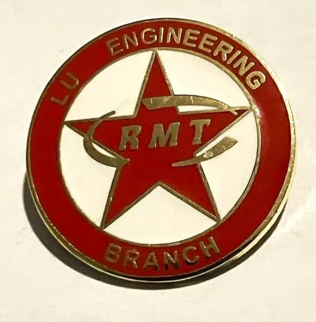 RMT LU Engineering Trade Union Enamel Badge - Rail Maritime Transport Workers