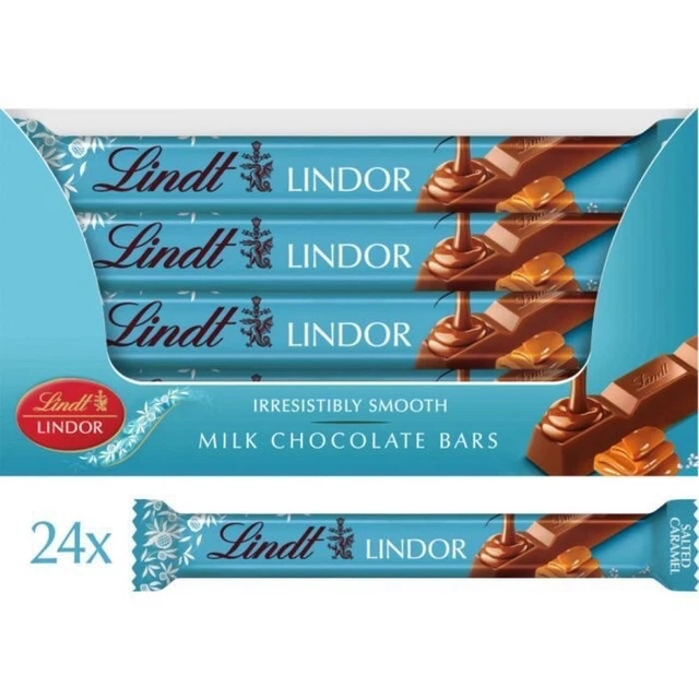 LINDT LINDOR MILK chocolate salted caramel bar 24x38g Uk Stock £19.99