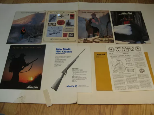 5 Marlin Guns Catalogs - 1988-1990-1991-1993-2007 + The Marlin Collector + Flyer