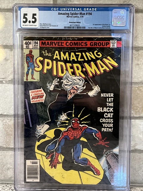 Amazing Spider-Man #194 CGC 5.5 Marvel 1979 Newsstand 1st Black Cat