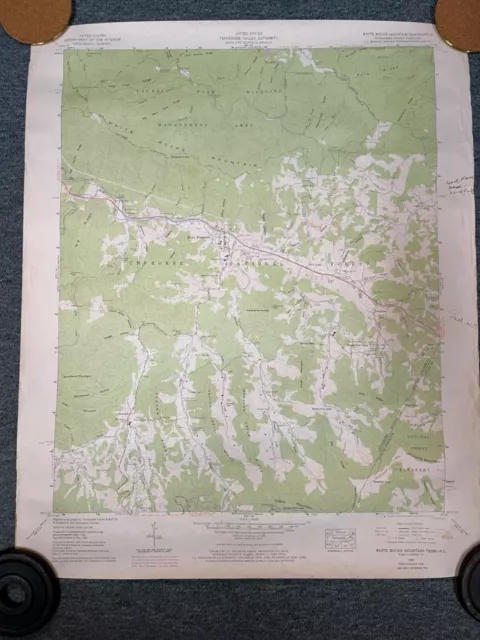 Tennessee Valley Authority Vintage Geological Map Cherokee Nat'l Forest