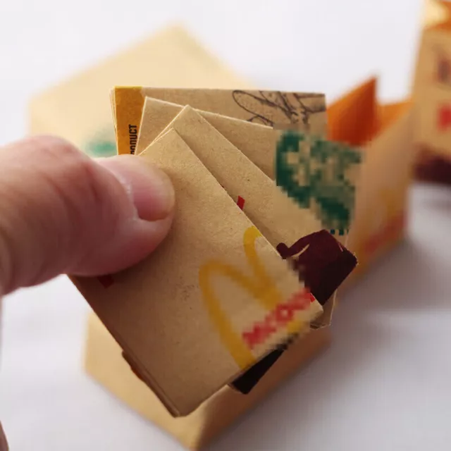 8pcs 1/12 Dollhouse Miniature Kraft Paper Sack Food Packaging Bag Accessories