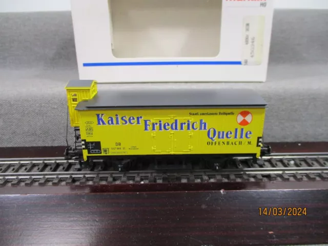 Märklin Spur H0 4890 Kühlwagen mit Bremshaus "Kaiser Friedrich Quelle" in OVP 2