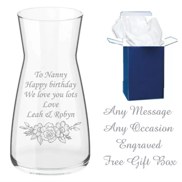 personalised engraved vase- birthday gifts- Christmas gifts- mothers day gifts