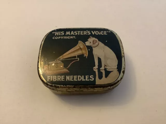 His Master's Voice Fibre Needles Gramophone Tin HMV. 20 + Needles