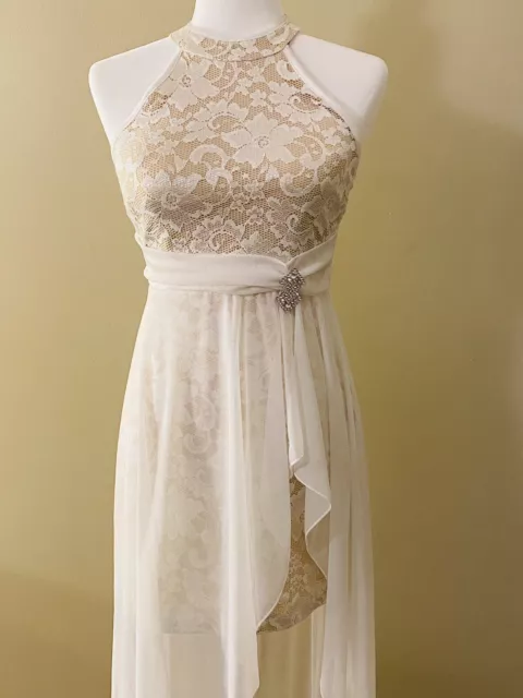 Honey and Rosie Women White/Beige Cocktail Dress  Size M