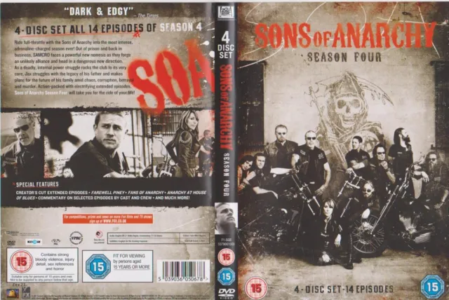 Sons of Anarchy: Season Four DVD (2012) Charlie Hunnam cert 15 4 discs