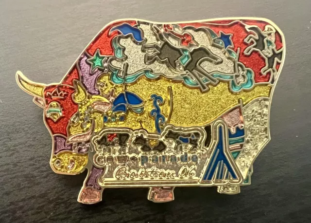 2006 Cow Parade Rhinestone Cowboy Cow Pin RARE & Amazing!! #10 of 12 In Series